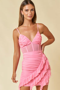 Ruffle pink dress